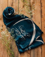 Load image into Gallery viewer, Muqaam - Long Unisex Silk Stole with Calligraphy

