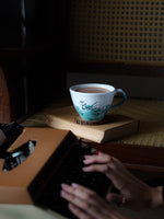 Load image into Gallery viewer, Barg - White &amp; Turquoise Ceramic Mug
