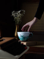 Load image into Gallery viewer, Barg - White &amp; Turquoise Ceramic Mug
