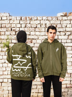 Load image into Gallery viewer, Sitaray - Olive Green - Unisex Zip-up Hoodie
